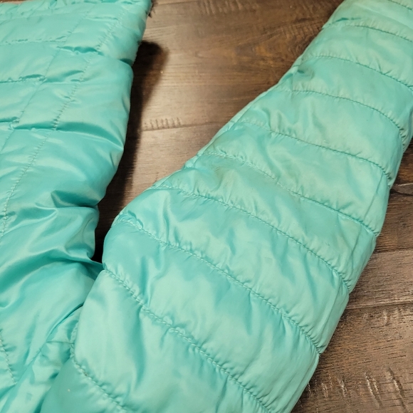 Girls The North Face Mossbud swirl reversible jacket Mint Grey Size S 7 8 - Picture 10 of 10